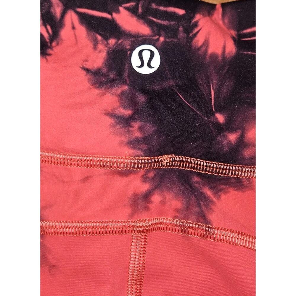 Lululemon Wunder Train High Rise Tight 25” Size 6 Tie Dye Carnation Red Black - Picture 5 of 9